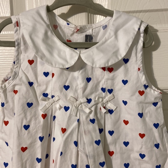 VGUC patriotic heart pattern dress. 4T. Smoke free home. - Picture 2 of 3